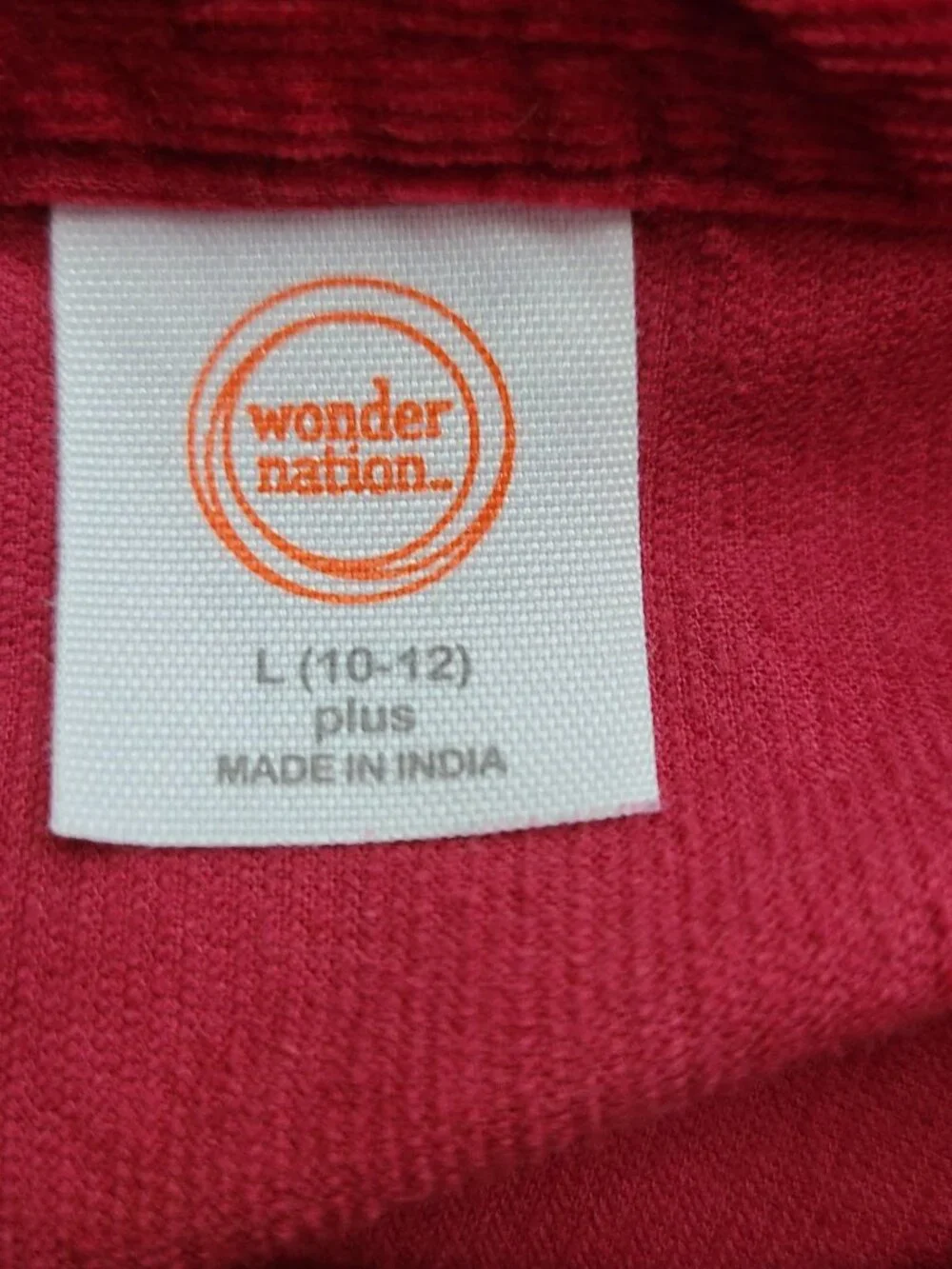 Wonder Nation Girls Corduroy Dress Button Front Long Sleeves Berry Size L Plus